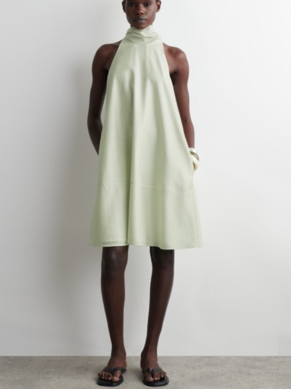 COS Light Green Halter Neck Dress